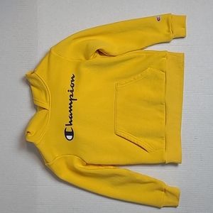 CHAMPION Kids Yellow Hoodie Sweatshirt Size 7
